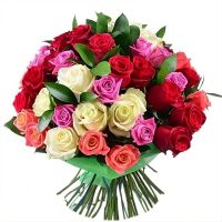 Букет роз 51 разноцветная роза Тетиев