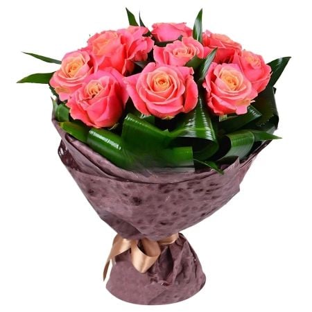 Букет цветов Гармония 9 роз Таоюань