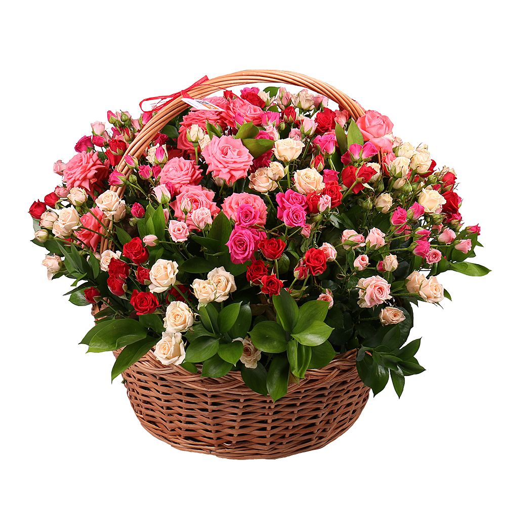 Basket with roses Zamora