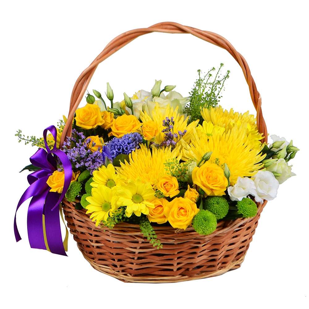 Basket of sunny flowers Basket of sunny flowers