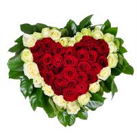  Bouquet Red-and-white heart Buharest
                            