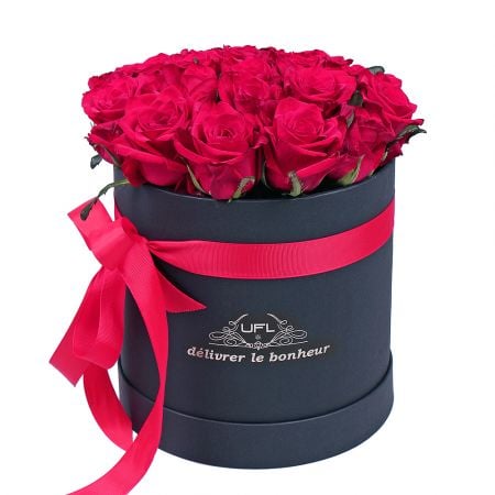 Червоні троянди в коробці 23 шт Київ