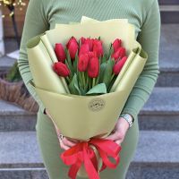 Красные тюльпаны 15 шт Русе