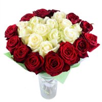 25 красно-белых роз Курахово