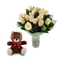 Ніжний подарунок (троянди+ведмедик) Климовичі