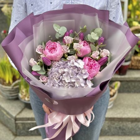 Букет цветов Пурпурная любовь Ашдод