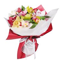 Букет цветов Разноцветные орхидеи Симеиз