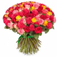 Різнокольорові троянди 101 шт Орлеан (США)