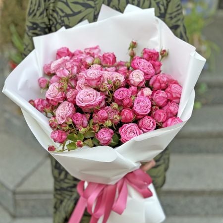 Букет кустовых роз Розовая мечта Джимпи