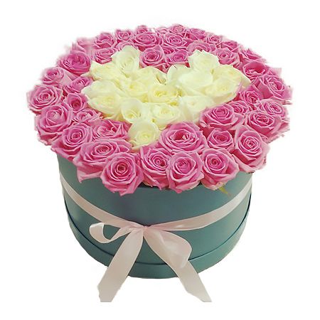 Розы в коробке Сердечный сюрприз Вилларс-сюр-Оллон