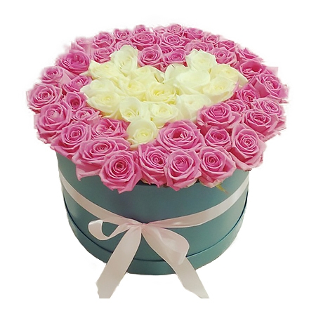 Roses in box Heart surprise
