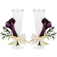 Wedding glasses with calla lilies Penang