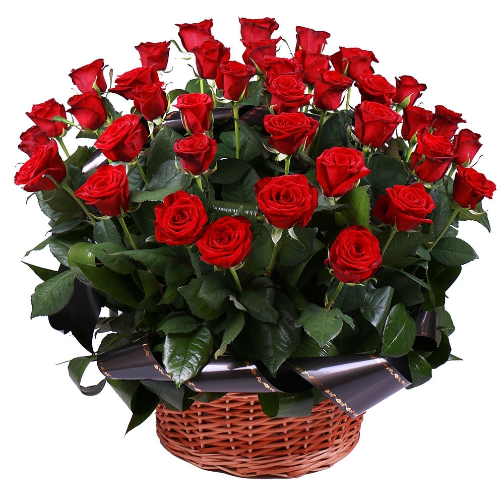 Funeral basket of roses