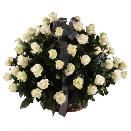 Funeral basket of roses Verhnij Rogachik