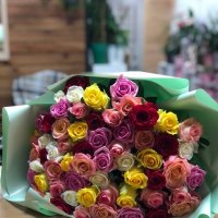51 різнокольорова троянда - Облонг