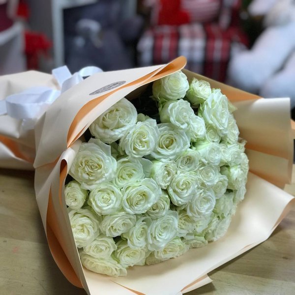 Promo! 51 white roses - Kirovsk (Ukraine)
