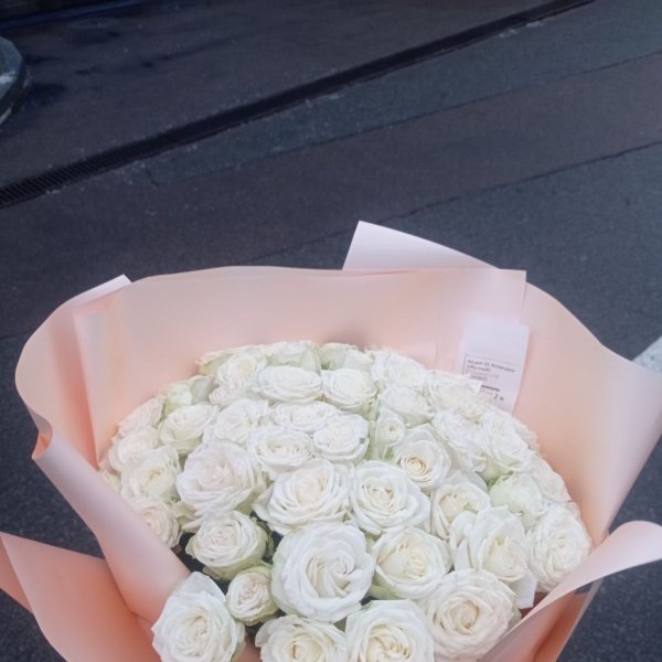 Promo! 51 white roses - Abakliya