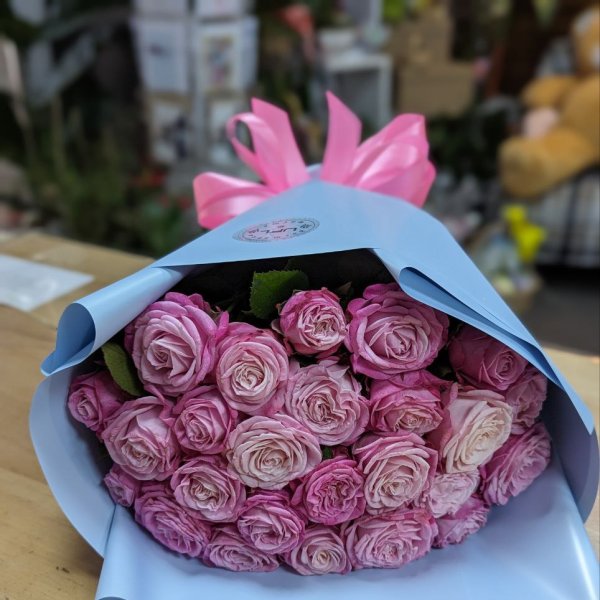 Promo! 25 hot pink roses 40 cm - Terrassa