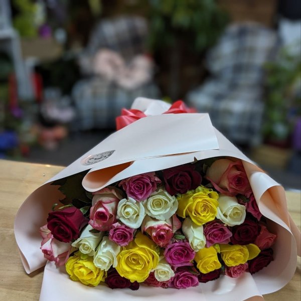 25 разноцветных роз - Киев - Позняки