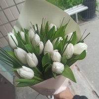 Самой нежной 19 белых тюльпанов - Каттолика
