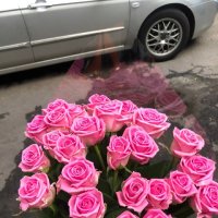 Квіти поштучно рожеві троянди - Миколаїв (львівська обл)
