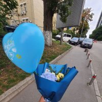 Blue and yellow bouquet - Ilovaysk