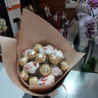букет із шоколадних цукерок + троянда в подарунок  - Сеул