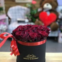 Красные розы в коробке 23 шт - Модеста