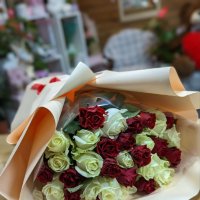 25 red and white roses - Blackburn