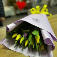 25 желтых и фиолетовых тюльпанов - Льеж