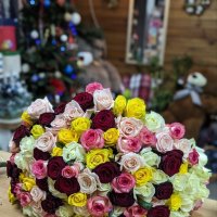 Різнокольорові троянди 101 шт - Лепель