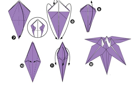 Оригами цветок схема - схема сборки оригами по шагам
