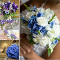 Удивительные свадебные букеты с синими цветами